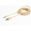 Gembird CCB-mUSB2B-AMBM-6-G Opletaný MicroUSB - USB 2.0, M/M, 1,8m, zlatý