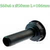 Adaptér na IBC nádrž, závit S60x6 s hrdlom S60x6 x priemer 50 mm L=106 mm ECONOM