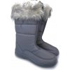 Dámske vysoké snehule s kožušinou s ovčej vlny šedé (37)