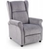 Polohovacia TV kreslo s masážnou funkciou AGUSTIN - látka, sivá