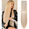 Girlshow Clip in sada DE-LUXE, 57 cm, odtieň 18/613 - melír stredne plavá / beach blond