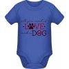 Organické Body pre Bábätká - Dizajn s motívom - Láska a pes - Kobaltová modrá - 12 - 18 mesiacov - Detské
