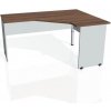 Pracovný stôl Gate, ergo, ľavý, 160x75,5x120 cm, orech/sivá