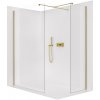 CERANO - Sprchová zástena Walk-in Onyx TL/P - 8 mm - hranatá vzpera - zlatá kartáčovaná, transparentné sklo - 160x130x200 cm