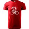 Cyklo kostra - Klasické pánske tričko vyššej gramáže - 2XL ( Červená )
