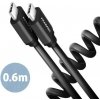 AXAGON BUCM-CM10TB, TWISTER kabel USB-C USB-C, 0.6m, USB 2.0, 3A, ALU, tpe, černý Axagon