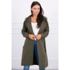 Dámsky kardigán s kapucňou oversize MI0044 khaki Univerzálna Zelená