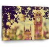 Sablio Obraz Londýn Big Ben Flowers - 90x60 cm