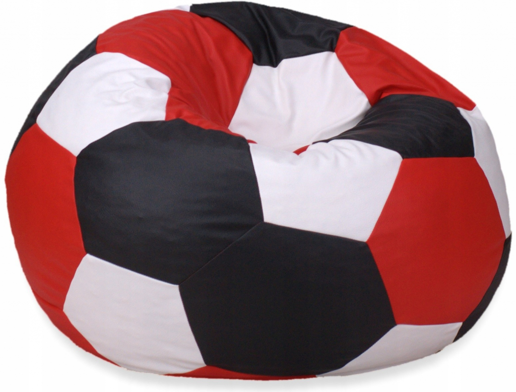 Jaks sedací vak XXXL futbalová lopta 100x100x60cm bielo-čierno- červená