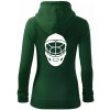 Florbal maska - Mikina dámska trendy zipper s kapucňou - S ( Fľaškovozelená )