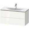 DURAVIT L-Cube závesná skrinka pod umývadlo, 2 zásuvky, 1020 x 481 x 550 mm, biela vysoký lesk, LC630802222
