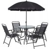 Slovakia Trend Strend Pro LETICIA GREY 802099 - Set stôl + 4ks stolička + 1ks dáždnik, sivá , max 120kg