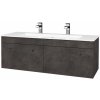 Dreja Umývadlová skrinka ASTON SZZ2 120 - D16 Tmavý betón / Úchytka T06 / D16 Tmavý betón