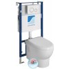 Sapho Závesné WC ABSOLUTE Rimless s podomietkovou nádržkou a tlačidlom Schwab, biela 10AB02002-SET5