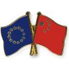 Odznak (pins) 22mm vlajka EÚ+Čína - farebný