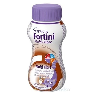 Fortini Multi Fibre s čokoládovou príchuťou tekutá výživa pre deti 1x200 ml