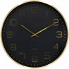 Čierne nástenné hodiny na stenu s moderným do obývacej izby kuchyne Elegance Glow