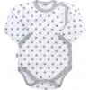 Dojčenské body celorozopínacie New Baby Classic II sivé s hviezdičkami - Sivá - 68 (4–6m)