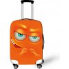 Elastický obal na kufor Crazy Face 04 - oranžový Veľkosť: M