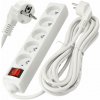 BERGE Predlžovací kábel biely 5m - 5 zásuviek s vypínačom