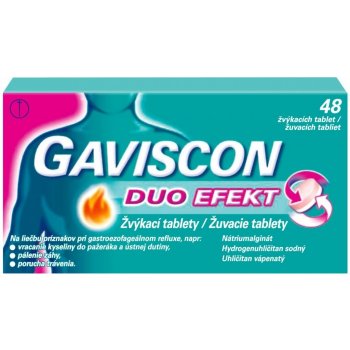 Gaviscon Duo Efekt Žuvacie tablety tbl.mnd.48