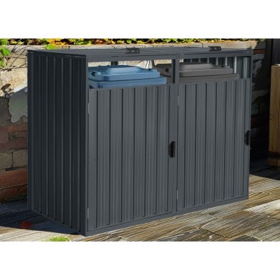 CoverTech Kryt pre 2 120 l alebo 240 l odpadkové koše Alabama antracit