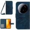 VSETKONAMOBIL 104576 ART SUNFLOWER Peňaženkový obal so šnúrkou pre Xiaomi 15 Ultra modrý
