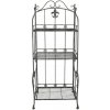 Clayre & Eef Šedý antik kovový regál Violin - 60*42*150 cm - Clayre & Eef