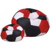 JAKS Sedací vak futbalová lopta s podnožkou bielo čierno červený