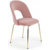 Halmar Jedálenská stolička Celle, ružová / zlatá