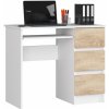 Ak furniture A-6 90 cm biely / sonoma pravý