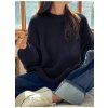 13242 Dewberry Oversize Women Sweater-NAVY čierna L dewberry 2465430649096