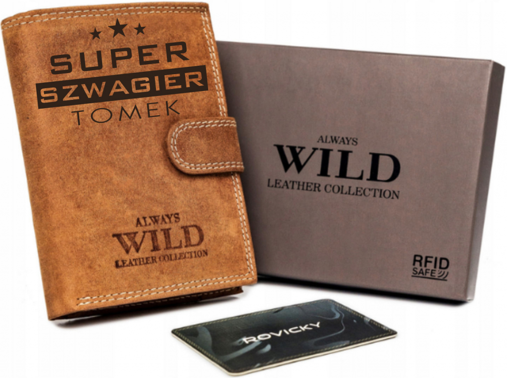 Wild Always pánska peňaženka z prírodnej kože N4 P CHM 1003 COGNAC