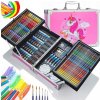 KIK KX5353 Veľká sada v kufríku pre malých maliarov 145 ks ružová