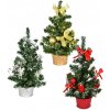 DOMMIO Vianočný stromček zdobený – mix farieb, 25 cm, 3 ks