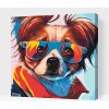 Vymalujsisam.sk Maľovanie podľa čísiel - Pes so štýlovými okuliarmi 1 Veľkosť: 50x50cm, Rám: Na kartónovej doske