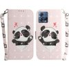 Peňaženkové 3D puzdro na Motorola Edge 30 Fusion - Heart Panda