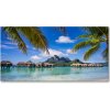 Foto obraz sklo tvrzené Palmy na Bora Bora 100x50 cm