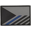 Plastové 3D patche Patch PVC 3D gumový - Vlajka AČR/PČR bojová šedá - BLUE LINE, 75 x 50 mm