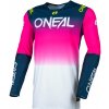 Motokrosový dres O´Neal dres PRODIGY FIVE FIVE bílá/růžová/modrá XL