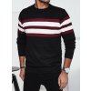 DStreet pánsky sveter s pruhmi čierna biela tmavočervená