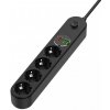 COLORWAY POWER SOCKET :4 PLUGS/4USB (TYPE-C PD20W + 3USB QC3.0) (45W) BLACK 2M (CW-CHE44PDB)