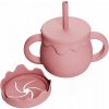 Lulaby silikónový pohárik 2v1 na občerstvenie a na pitie Honey Jar Rose Pink