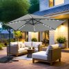 Veľký polohovateľný slnečník Avenberg Sunny Led 300, priemer 3M, sivá