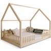 Wilsondo Detská domčeková posteľ so zábranou Bianco Duo I 140x200 - prírodná