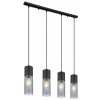 GLOBO 21000-4HB ANNIKA závesné svietidlo 4xE27 čierna, dymová