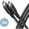 Axagon BUCM-CM10AB, USB-C USB-C, USB 2.0, 3A, ALU, opletenie, 1m, černý