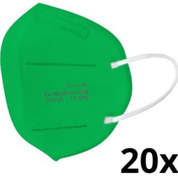 IMobily respirátor FFP2 NR CE 0598 zelená 20 ks