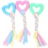 Nobleza dentálna hračka s lanom a so pastelovými srdiečkami