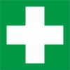 27.0057 Tabuľka prvá pomoc - samolepiaci plast 15x15 cm Zelená-Biela